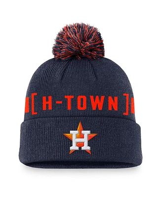 Nike Men's Navy Houston Astros Hometown Peak Cuffed Knit Hat with Pom