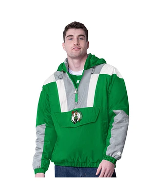 Starter Men's Green Boston Celtics Charger Half-Zip Pullover Jacket