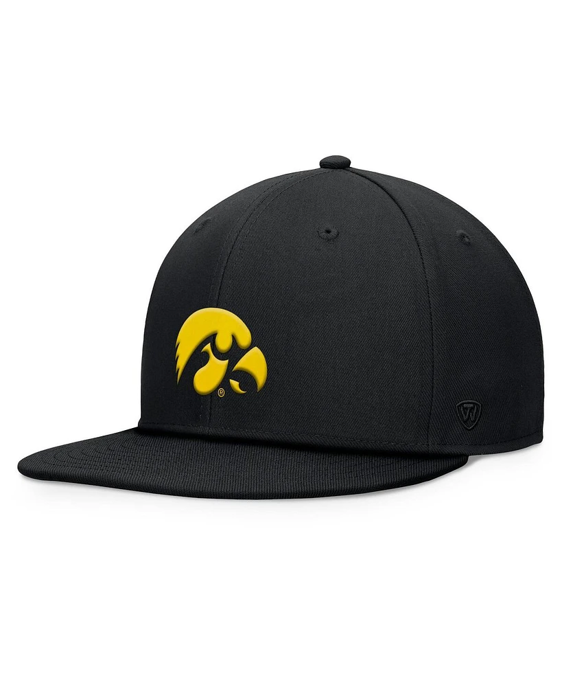 Top of the World Men's Black Iowa Hawkeyes Fundamental Snapback Hat