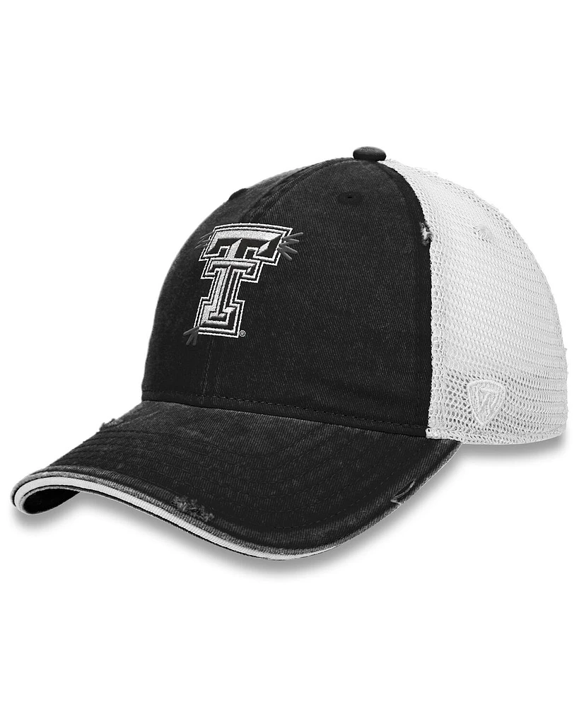 Top of the World Women's Black/White Texas Tech Red Raiders Radiant Trucker Snapback Hat