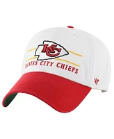 '47 Brand Men's White/Red Kansas City Chiefs Double Header Clean Up Adjustable Hat