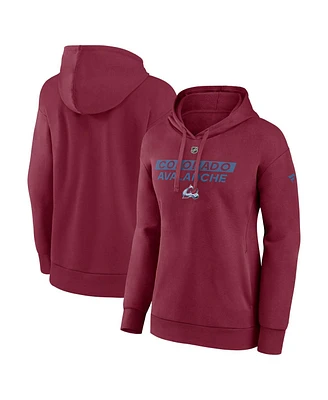 Fanatics Women's Burgundy Colorado Avalanche Authentic Pro Core Primary Fleece Pullover Hoodie