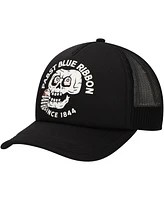 Lids Men's Black Pabst Blue Ribbon Skull Foam Trucker Adjustable Hat