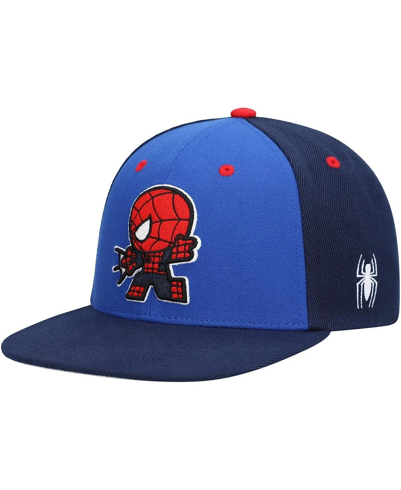 Lids Big Boys and Girls Royal Spider-Man Chibi Glow-in-the-Dark Snapback Hat