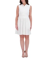 kensie Women's Embroidered-Chiffon Sleeveless Dress