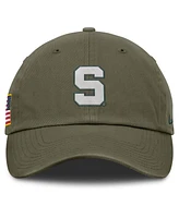 Nike Men's Olive Michigan State Spartans 2024 Military Appreciation Club Adjustable Hat