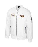 Colosseum Men's Lsu Tigers White Rabbit Full-Zip Bomber Jacket