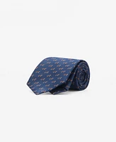 Mango Men's Mulberry Silk Animal Print Tie