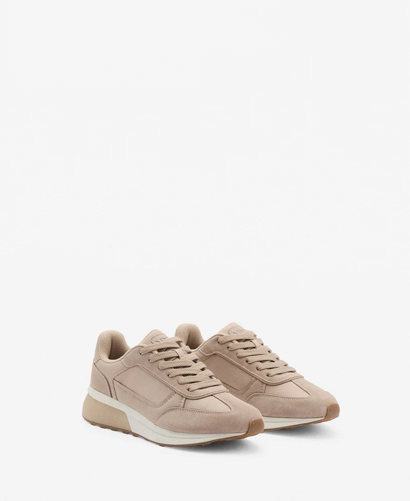 Mango Men's Leather Mixed Sneakers