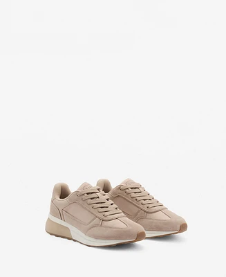 Mango Men's Leather Mixed Sneakers