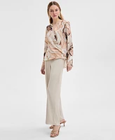 I.n.c. International Concepts Women's Printed Surplice Top, Exclusively at Macy's