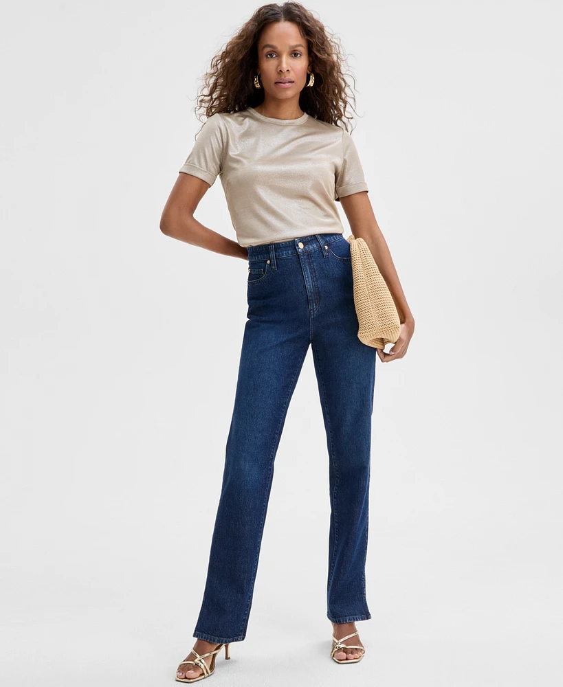 I.n.c. International Concepts Women's High-Rise Straight-Leg Jeans, Exclusively at Macy's