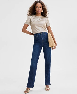 I.n.c. International Concepts Women's High-Rise Straight-Leg Jeans, Exclusively at Macy's