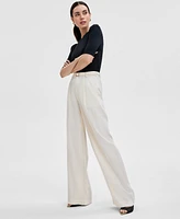 I.n.c. International Concepts Women's High-Rise Belted Wide-Leg Pants, Exclusively at Macy's