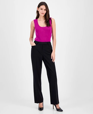 Tahari Asl Women's High-Rise Straight-Leg Pants