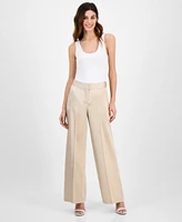 Tahari Asl Women's Satin Mid-Rise Wide-Leg Pants