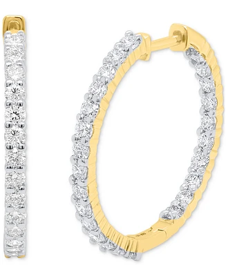 Forever Grown Diamonds Lab Grown Diamond Hoop Earrings (2 ct. t.w.) in Sterling Silver or 14K Gold-Plated Sterling Silver