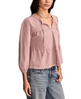 Lucky Brand Women's Embroidered Peasant Top