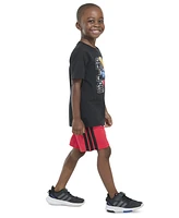 adidas Toddler & Little Boys Short-Sleeve Graphic T-Shirt 3-Stripe Shorts, 2 Piece Set