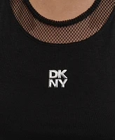 Dkny Women's Mesh-Neck Logo Tank Top