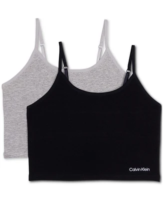 Calvin Klein Big Girls Shelf Bra Camis, Pack of 2