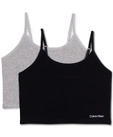 Calvin Klein Big Girls Shelf Bra Camis, Pack of 2