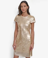Dkny Women's Piallettes Short-Sleeve Shift Dress