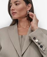 Dkny Women's Peak-Lapel Stand-Collar One-Button Jacket