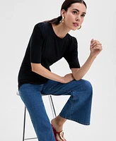 I.n.c. International Concepts Women's Elbow Puff-Sleeve Top, Exclusively at Macy's