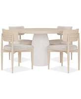 Lunare 5-Pc. Dining Set (Round Table & Curved Chairs