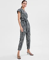 I.n.c. International Concepts Women's Printed Tie-Waist Jumpsuit, Exclusively at Macy's