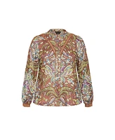 City Chic Plus Mysteria Print Shirt