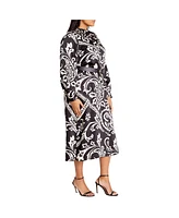 City Chic Plus Sienna Print Dress