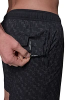 Karl Lagerfeld Paris Men's Regular-Fit Quick-Dry 5" Swim Trunks with Boxer Brief Liner