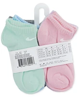 Nike Little Girls Metallic Swoosh Low Socks, Pack of 6
