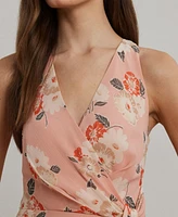 Lauren Ralph Women's Floral Ruffle-Trim Georgette Gown