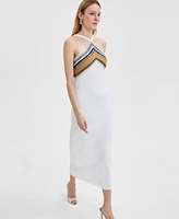 I.n.c. International Concepts Women's Crocheted Halter Sweater Dress, Exclusively at Macy's