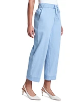 Jones New York Women's Chambray Cotton Tie-Waist Pants