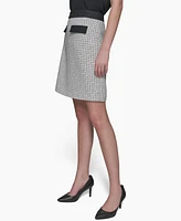 Karl Lagerfeld Paris Women's Tweed A-Line Mini Skirt