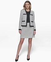 Karl Lagerfeld Paris Women's Tweed Framed Jacket