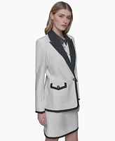 Karl Lagerfeld Paris Women's One-Button Tipped Blazer