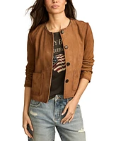 Lucky Brand Women's Suede Collarless Lady Jacket