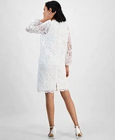 Kasper Womens Empire Seam Scalloped Lace Sheath Dress Lace Open Front 3 4 Sleeve Jacket Regular Petite Sizes