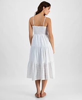 Self Esteem Juniors' Eyelet Lace-Up Midi Dress