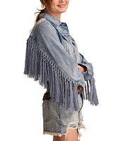 Lucky Brand Women's Festival Fringe Denim Jacket