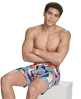 Calvin Klein Men's Core Euro Regular-Fit Quick-Dry 5" Swim Trunks with Compression Short Liner