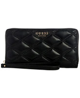 Guess Tamsin Quilted Check Organizer Zip Around Wallet