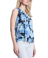 Jones New York Women's Moss Crepe Pleat-Front Top