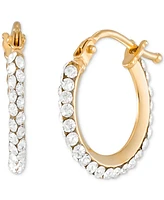 Crystal Hoop Earrings in 10k Yellow Gold