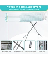 Foldable Ironing Board with Iron Rest and Adjustable Height